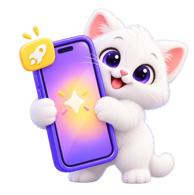 휴대폰을 든 MirrorBox 고양이